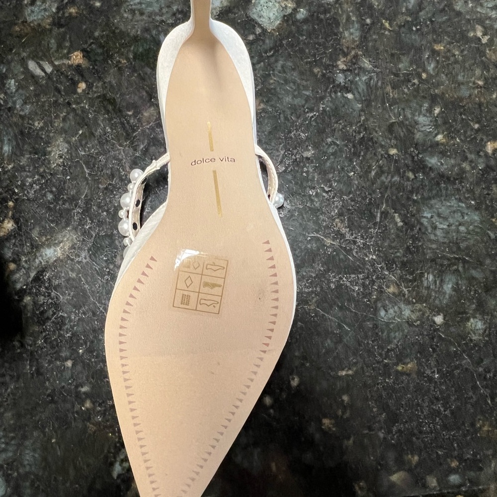 Dolce Vita Women's White Heeled Mules - Picture 2 of 4